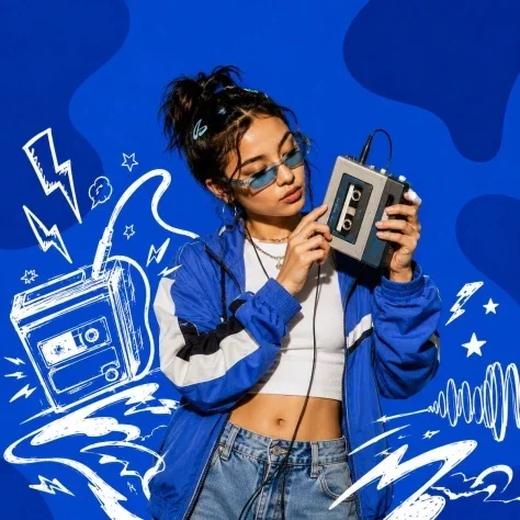 Futuristic Retro Fashion Editorial — Nano Banana 2 AI Prompt: Design a square 1:1 visual artwork for [BRAND NAME] that feels like an experimen...