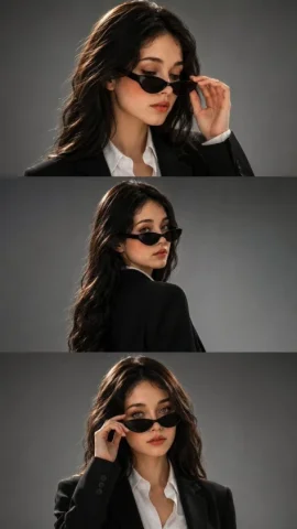 Vertical Corporate Fashion Portrait Collage — GPT Image 2.5 AI Prompt: Using the provided reference image as the visual reference, create a photorealis...