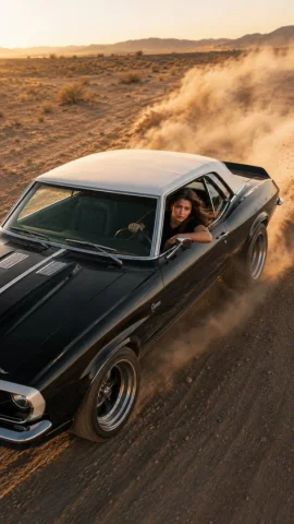 Chevrolet Camaro Desert Powerslide — GPT Image 2.5 AI Prompt: Create an ultra-photorealistic 8K UHD RAW HDR automotive editorial photograph of...