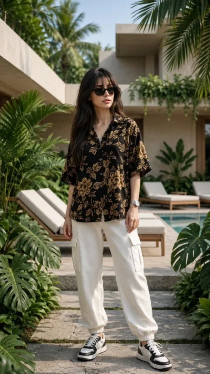 Luxury Tropical Villa Fashion Portrait