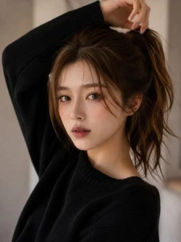 Cinematic Close-Up Beauty Portrait — GPT Image 2.5 AI Prompt: A cinematic close-up beauty portrait of a young woman with soft chestnut-brown h...