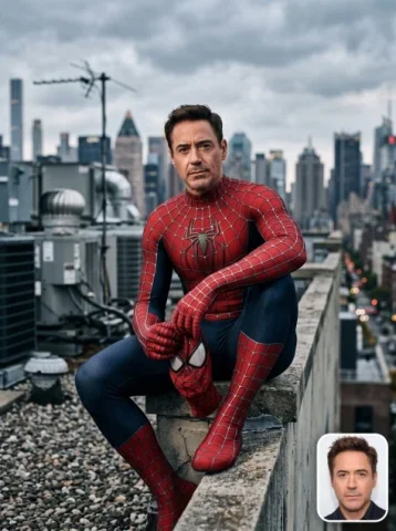 Spider-Man Rooftop Suit Portrait — Nano Banana 2 AI Prompt: Create hyper-realistic rooftop Spider-Suit portraits {"style_prompt_name": "Roof...