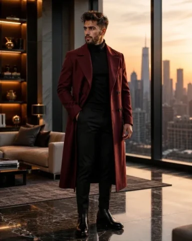 Luxury Penthouse Menswear Editorial — GPT Image 2.5 AI Prompt: Ultra-realistic luxury men's fashion editorial photography, 8K HDR, hyper-detail...