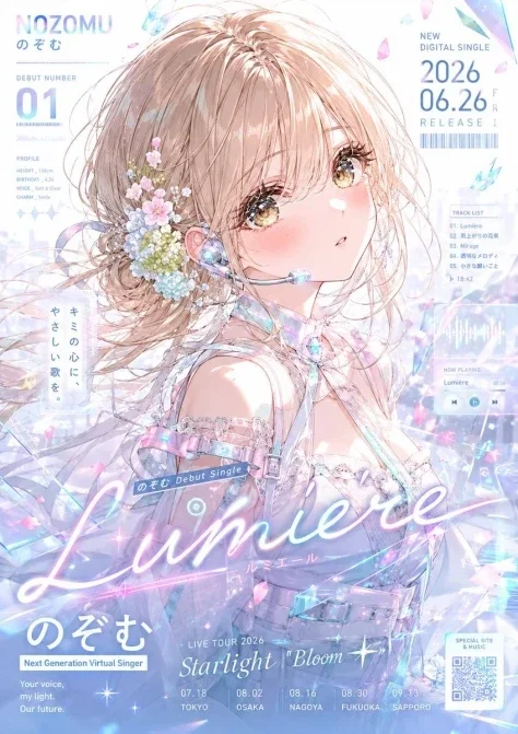 Pastel Anime Virtual Singer Debut Poster