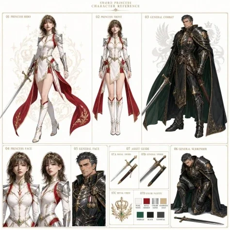 Sword Princess Character Reference Sheet
