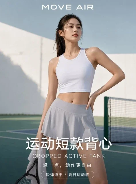 Tennis Court Activewear Fashion Poster