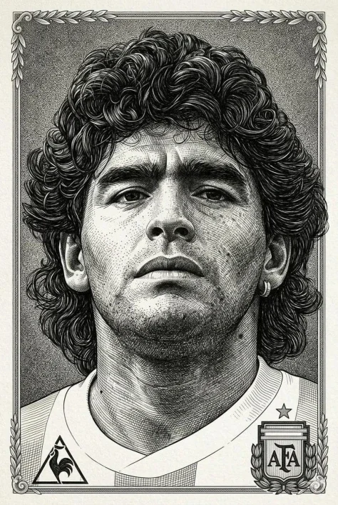 Dense Monochrome Engraving Portrait