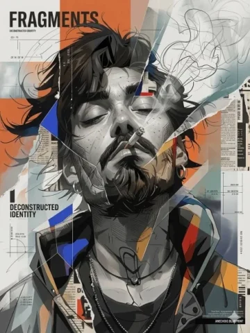 Futuristic Geometric Editorial Collage Portrait — Nano Banana 2 AI Prompt: Ultra-detailed futuristic editorial mixed-media portrait blending hyper-realisti...