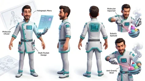 Futuristic Dessert Scientist Chef Sheet