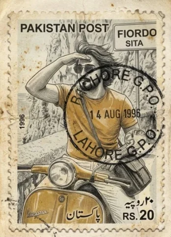 1996 Vintage Pakistani Postage Stamp — Nano Banana 2 AI Prompt: "task": "image_to_photorealistic_postage_stamp", "version": "1.0", "input_imag...
