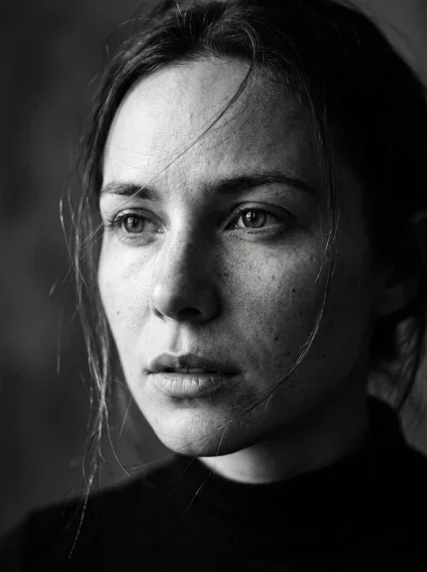 Black-and-White Chiaroscuro Close-Up