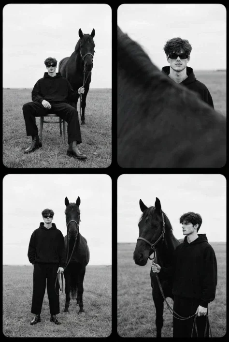 Black Horse Contact Sheet Portrait