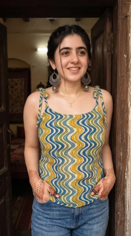 South Asian Portrait in a Wooden Doorway
