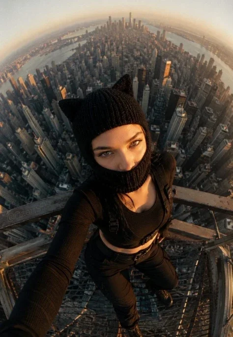 Fisheye Rooftop Vertigo Portrait