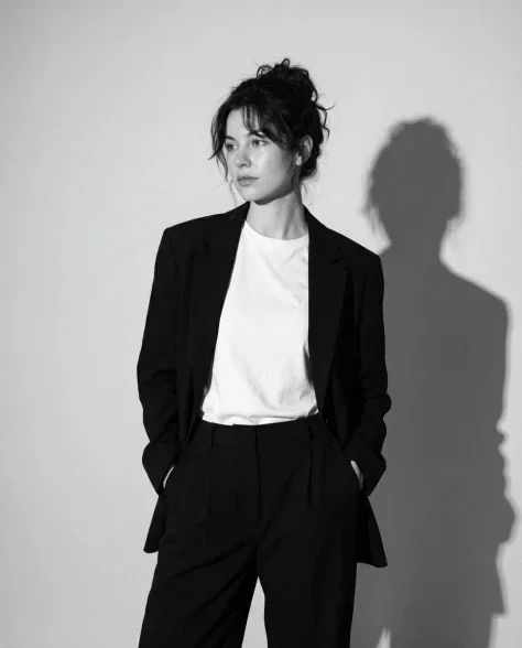 Black-and-White Fashion Editorial Portrait
