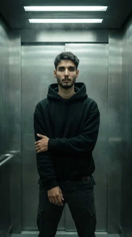 Cold Elevator Portrait