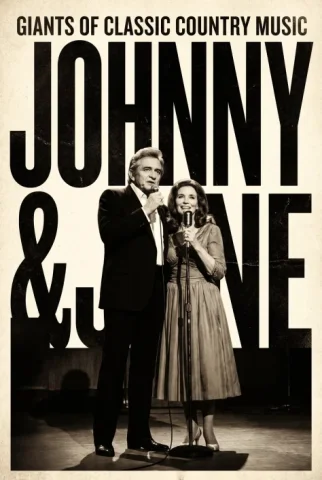 Classic Country Poster — Nano Banana 2 AI Prompt: Create an image of the American country music singers "Johnny Cash" and "June Ca...