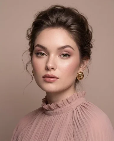 Vintage Coquette Studio Beauty Portrait — Nano Banana 2 AI Prompt: Create image: use the attached image as the main facial reference while preservi...