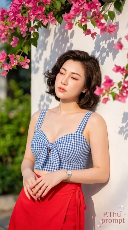 Vietnamese Summer Flower Wall Portrait