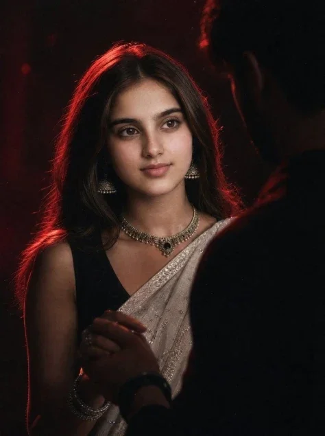 Red-Noir Saree Romance