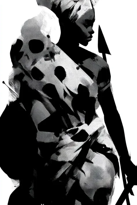 Dinka Guardian In Bold Ink Strokes