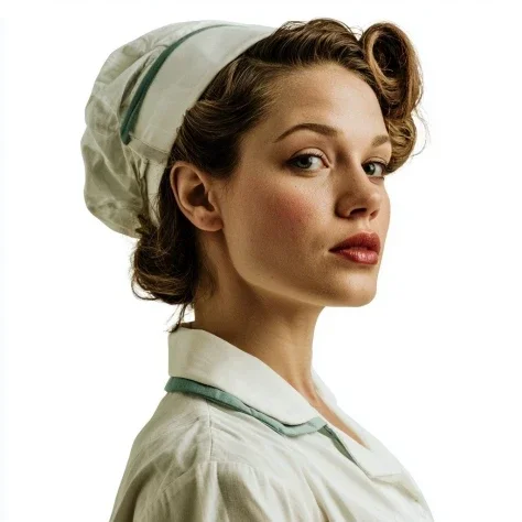 Modern Nurse Portrait on White