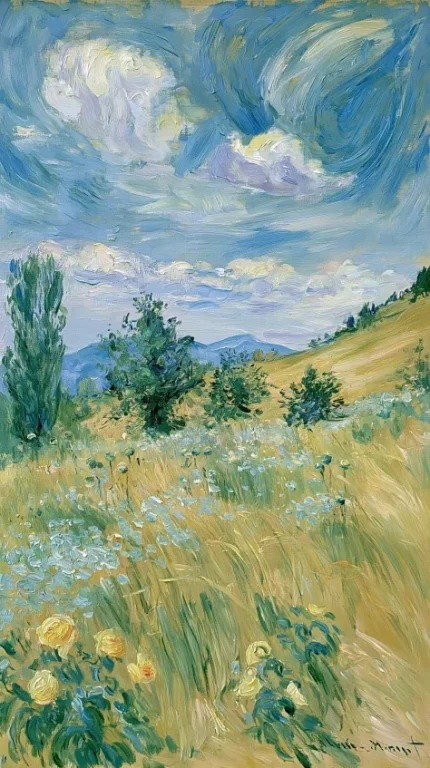 Monet Style Cottage Flower Field