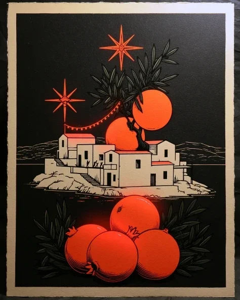 Mediterranean Christmas Folk Art Village