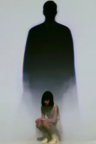 Towering Shadow Over Crouching Girl — Midjourney v6 AI Prompt: Large shadow towering over a crouching girl --chaos 60 --ar 2:3 --hd --profile v...