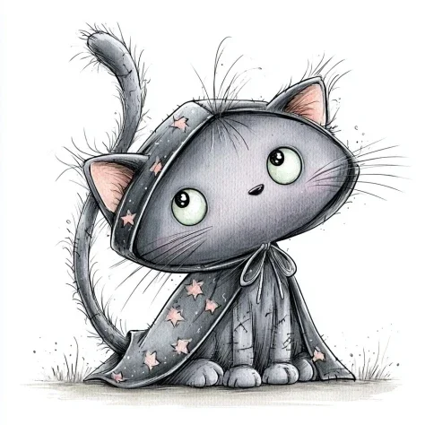 Purple Plushie Cat in Star Cloak