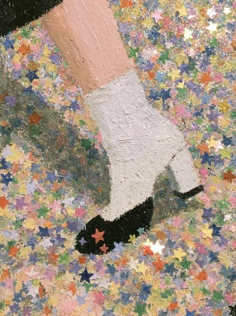 White Heel Sneaker on Star Glitter