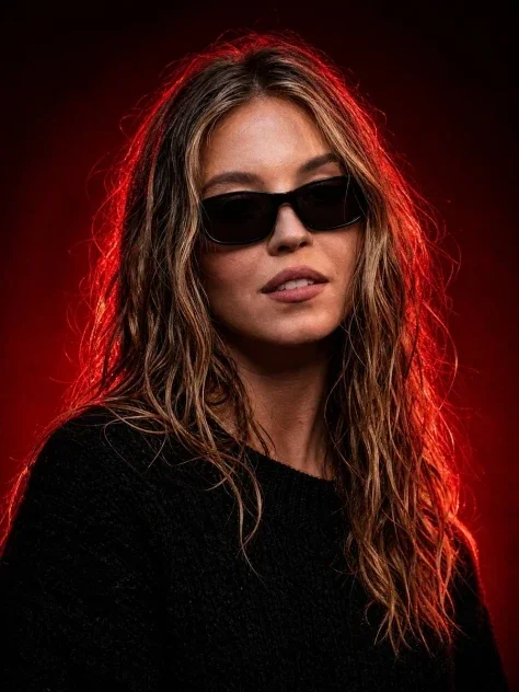 Dark Luxury Red-Light Portrait