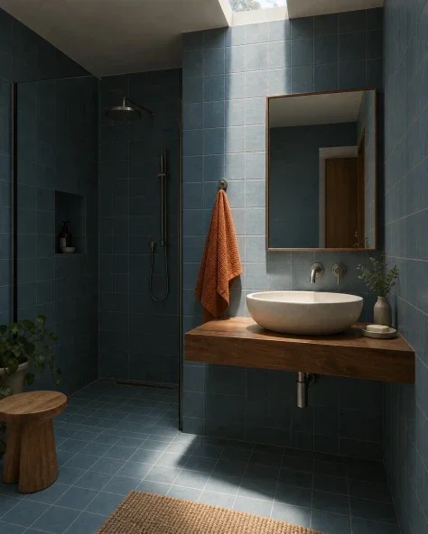A Shaft of Skylight in the Bathroom
