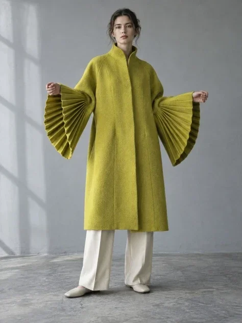 The Accordion-Sleeve Wool Coat