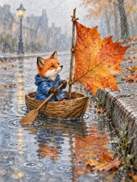 A Fox in a Loaf-Shaped Boat