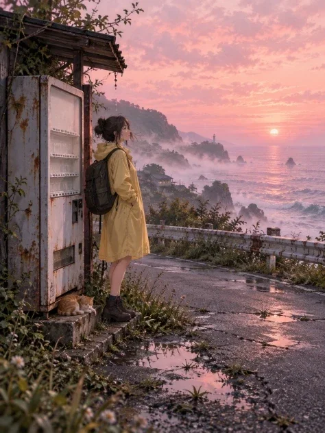 Vending Machine by the Dawn Sea