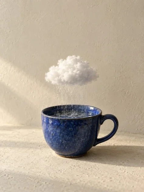 A Tiny Rain Cloud in a Blue Teacup
