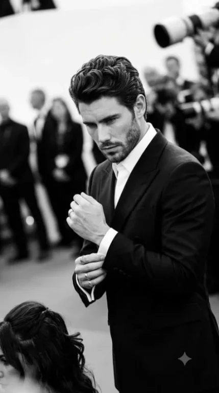 Monochromatic Red Carpet Tuxedo Portrait