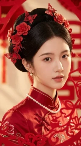 Traditional Chinese Bridal Paper-Cut Portrait — Nano Banana 2 AI Prompt: 1. Macro style and medium - Core medium: Photography - Aesthetic school: Traditi...