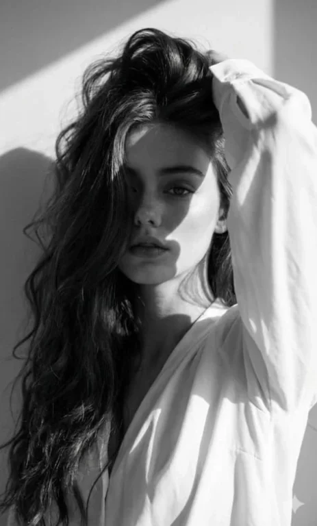 Monochrome High-Fashion Veiled Face