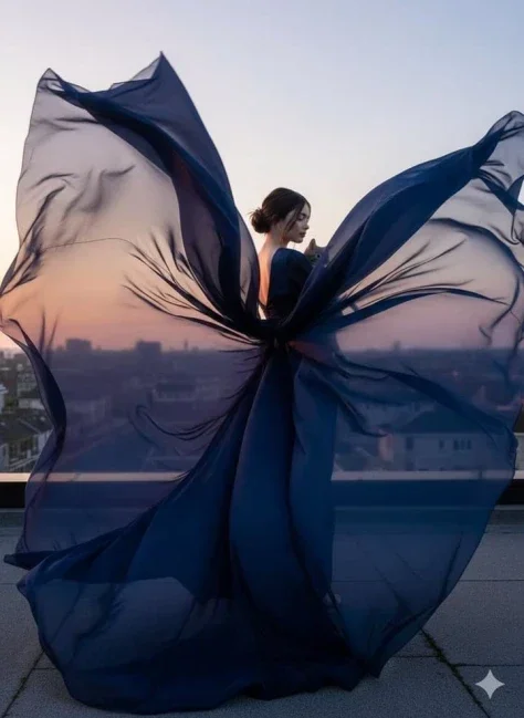 High-Fashion Fabric in Motion