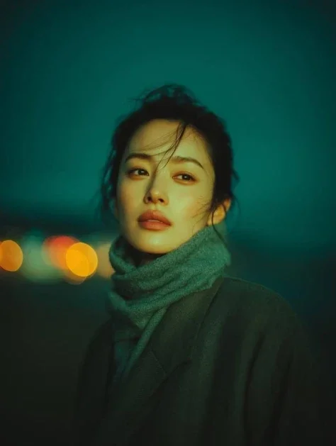 Night City Scarf Portrait