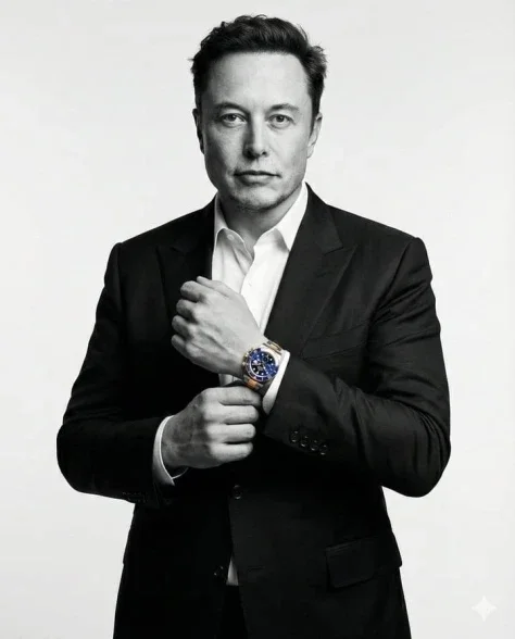Black-and-White Luxury Watch Advertisement