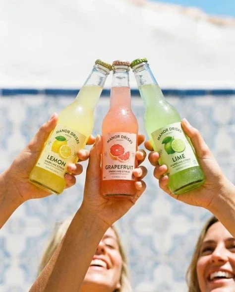 Three-Hand Bottle Beverage Ad Set