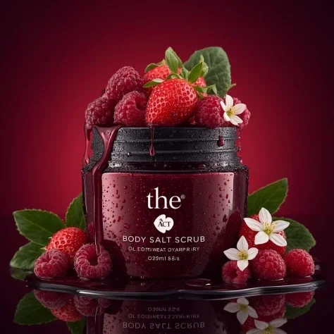Berry Skincare Jar Assembly Ad — Nano Banana 2 AI Prompt: Use the uploaded image as the exact visual reference for jar design, label, stra...