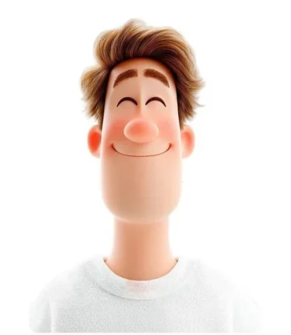 Happy Man 3D Avatar — Nano Banana 2 AI Prompt: 3D avatar of a man, with a happy face on a white background, no necks. Conceptua...