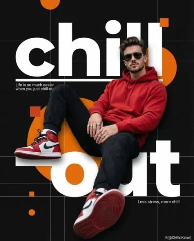 Chill-out Cinematic Poster Portrait — Nano Banana 2 AI Prompt: Create a hyper-realistic 8K UHD cinematic poster portrait of a man inspired by t...
