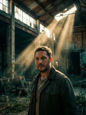 Abandoned Warehouse God Rays Portrait — Nano Banana 2 AI Prompt: Portrait of [your description], face illuminated by dramatic cinematic volumetri...