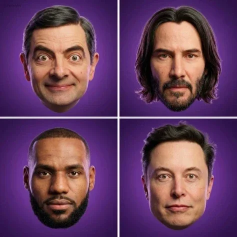 Purple Cinematic Stylized 3D Head — Nano Banana 2 AI Prompt: Ultra-detailed stylized 3D portrait using the provided reference photo lebron ja...