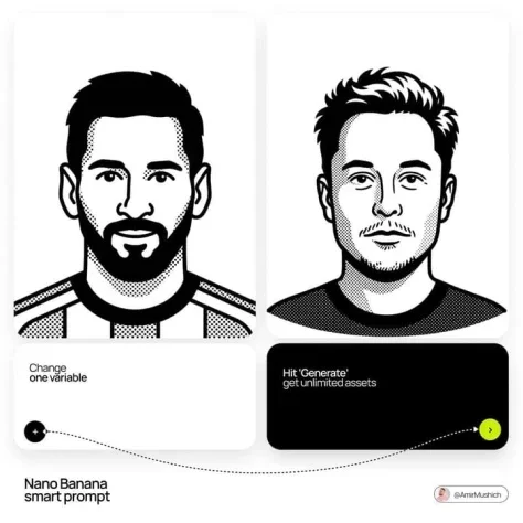 Notion-Style Black and White Avatar — Nano Banana 2 AI Prompt: A minimalist, black-and-white flat vector illustration portrait of [NAME], rende...